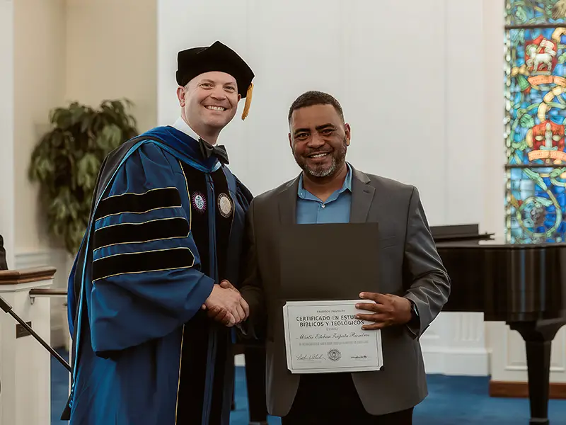 Students at certification completion ceremony at Anderson University School of Theology